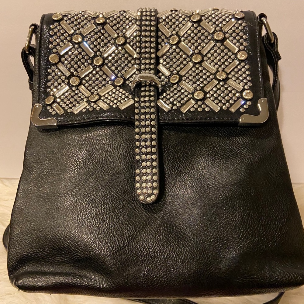 Black Rhinestone Detailed Purse